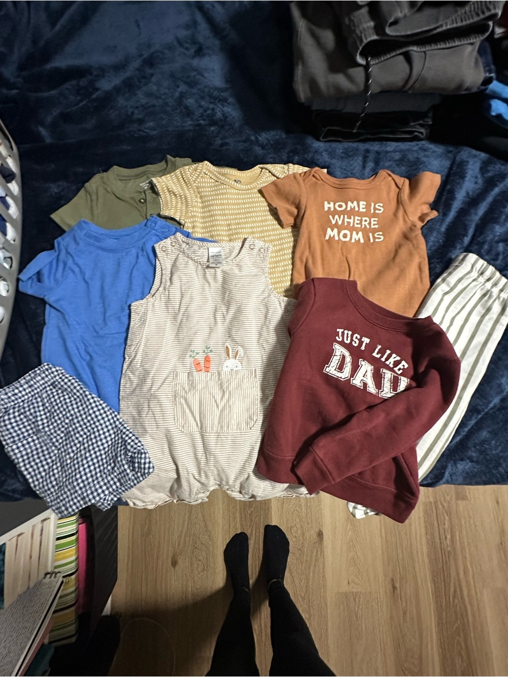 Kids Mixed Tops Bundle - Blue, Olive, Mustard, Tan, Maroon